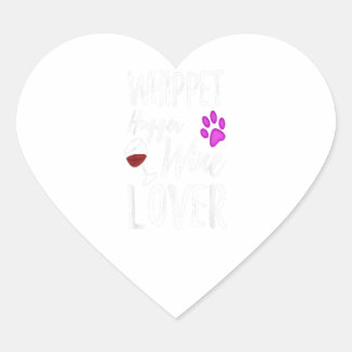 Adesivo Coração Whippet Hugger Wine Lover Dog Mom or Dog Dad Gift