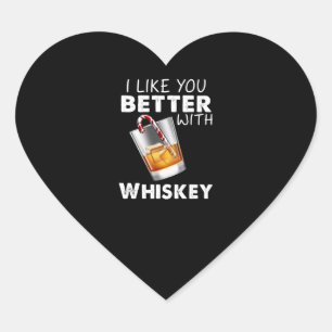 Adesivo Coração Whiskey Lover Eu Gosto Mais De Você Com Whiskey