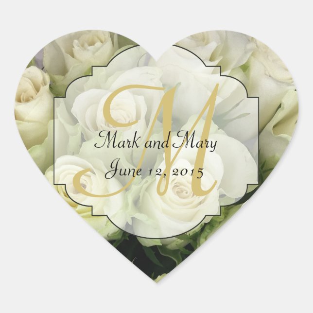 Adesivo Coração White Roses Suite Blush Champagne (Frente)