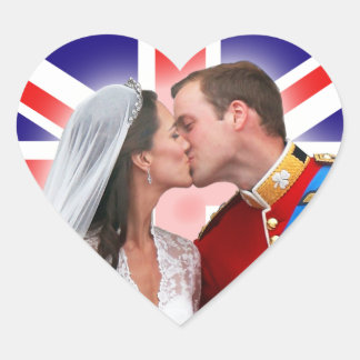 Adesivo Coração William & Catherine Royal Wedding Kiss Stickers