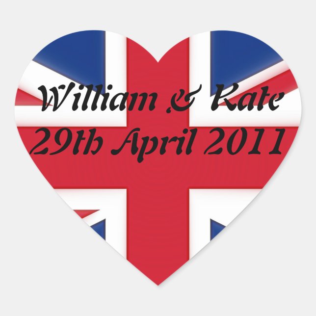 Adesivo Coração William & Kate - 29 de abril de 2011 (Frente)
