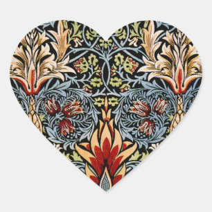 Adesivo Coração William Morris Snakeshead Padrão Floral