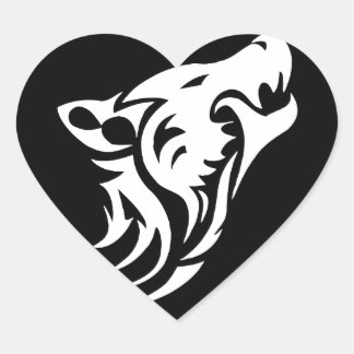 Adesivo Coração Wolf Tribal