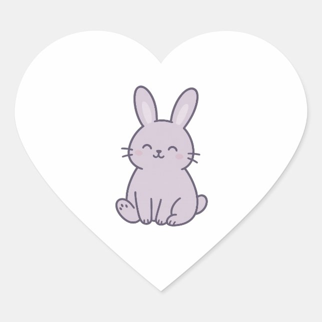 Adesivo Coração Wonky Zoo Bunny Heart Sticker (Frente)