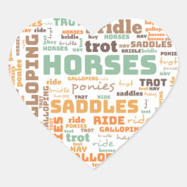 ADESIVO CORAÇÃO WORD HORSE STICKER