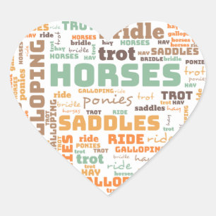 ADESIVO CORAÇÃO WORD HORSE STICKER