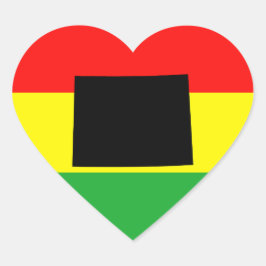 Adesivo Coração Wyoming com Cores Rasta