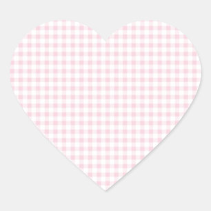 Adesivo Coração Xadrez Gingham Rosa