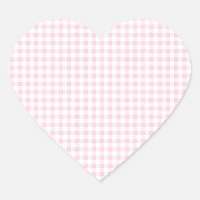 Adesivo Coração Xadrez Gingham Rosa (Frente)