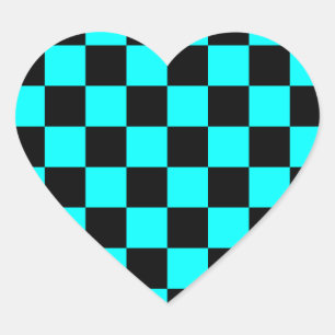 Adesivo Coração Xadrez Rockabilly
