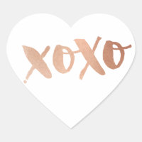 XOXO AMOR CURTO CORAÇÃO rosa de ouro moderno branc