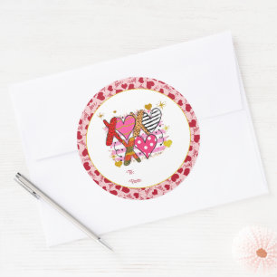 Adesivo Coração XOXO Bonito e Reprodutivo