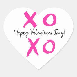 Adesivo Coração XOXO - Feliz Dia dos Namorados Coração
