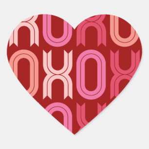 Adesivo Coração XOXO Love And Kisses Dia de os namorados Stickers