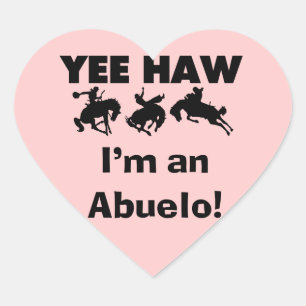 Adesivo Coração Yee Haw, sou um Abuelo T-shirts e presentes