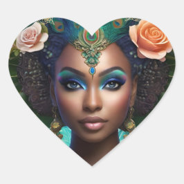 Adesivo Coração Yemaya Africano Deusa Mermaid Sticker