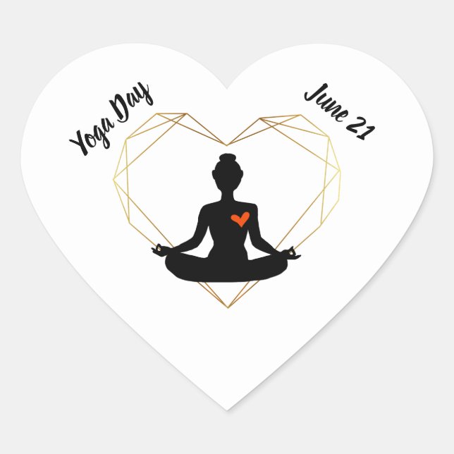 Adesivo Coração Yoga Day Heart Stickers (Frente)