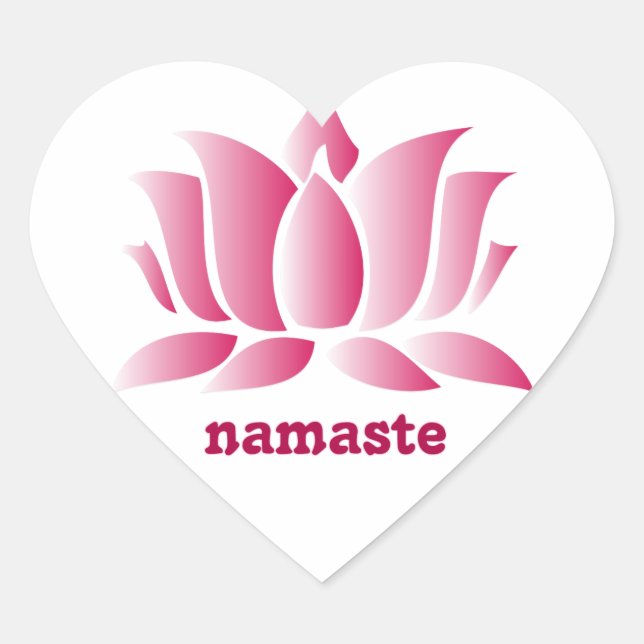 Adesivo Coração yoga pink lotus namaste (Frente)
