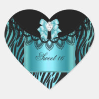 Zebra Azul Verde Água Doce Dezesseis Doce 16 Preto