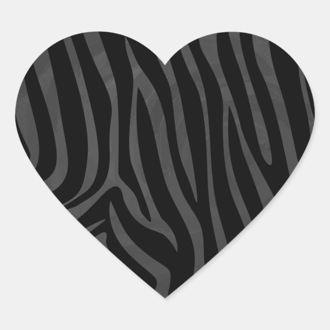 Adesivo Coração Zebra Black e Cinza (Frente)