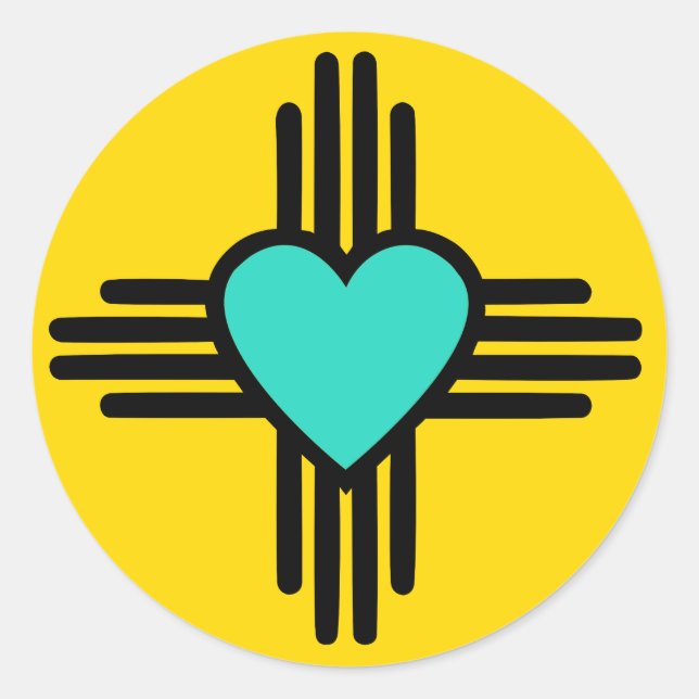 Adesivo Coração Zia Amarelo (Frente)