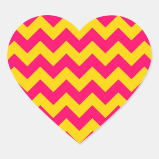 Adesivo Coração Zigzag rosa Dourado e brilhante