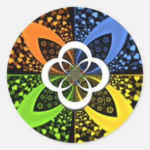 Adesivo Corações amarelo azul iridescentes