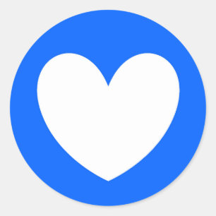 Adesivo Corações brancos de polca em azul