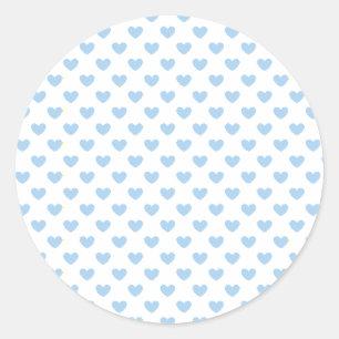 Adesivo Corações Clássicos Bebê Azul - Branco