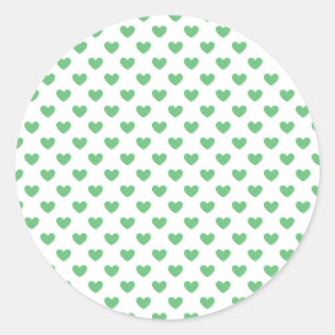 Adesivo Corações Clássicos Verde de Verão - Branco