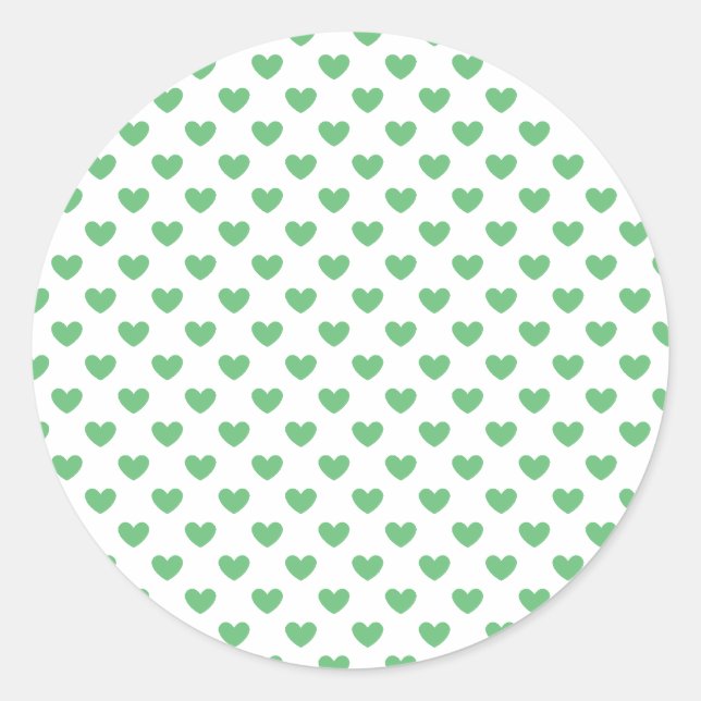 Adesivo Corações Clássicos Verde de Verão - Branco (Frente)