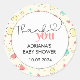 Adesivo Corações Coloridos Bonitos Obrigado