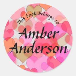 Adesivo Corações Coloridos Vestidos Para Livros