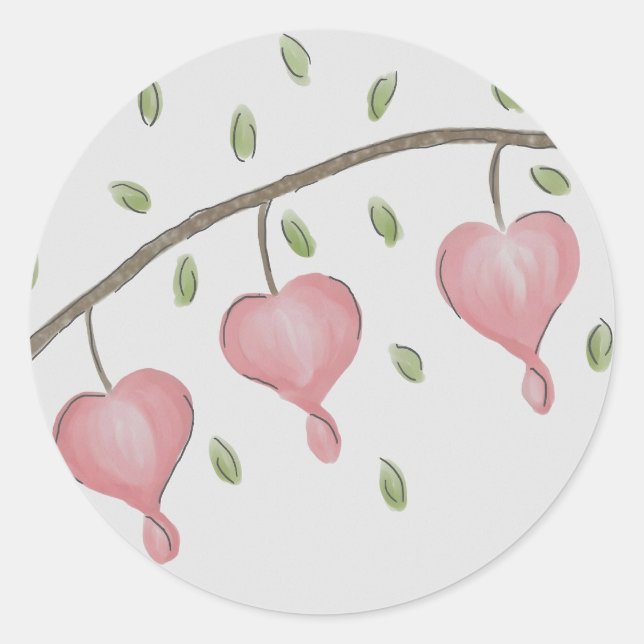 Adesivo Corações com Hemorragia Rosa (Frente)