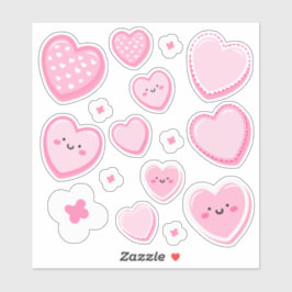 Adesivo Corações Cor-de-Rosa Customizados