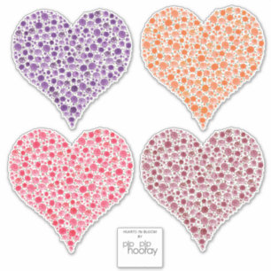 Adesivo Corações cor-de-rosa no carro do vinil da flor