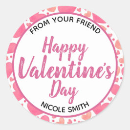 Adesivo Corações cor-de-rosa no dia do Namorados feliz de