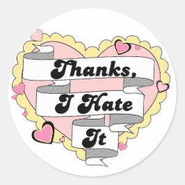 Adesivo Corações Corações Amarelos e Obrigados Rosa, Odeio