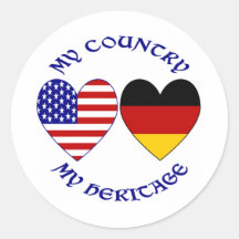 Corações da Bandeira da Alemanha EUA Herança do Pa