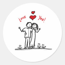 Corações de casal fofo e saudações de olá