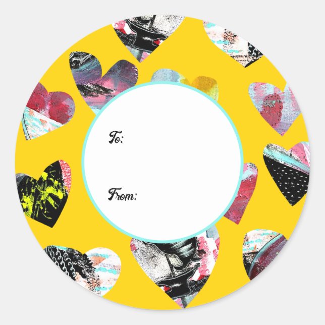 Adesivo Corações de Colagem Personalizados (Frente)