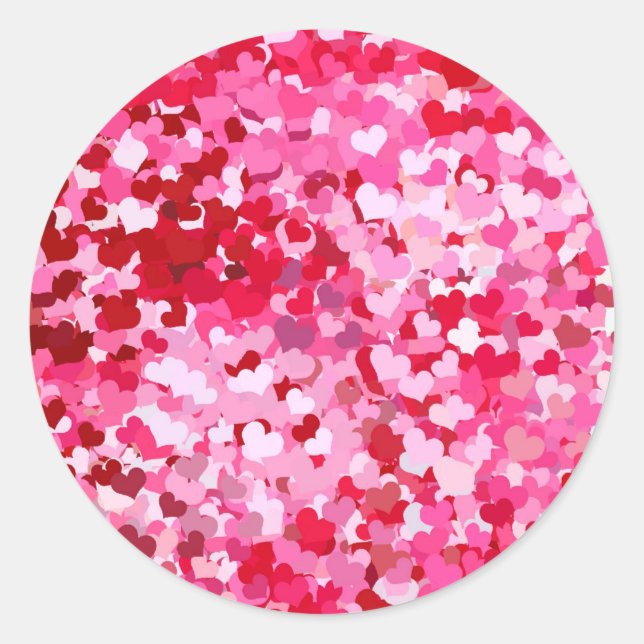 Adesivo Corações de Confetes Rosa (Frente)