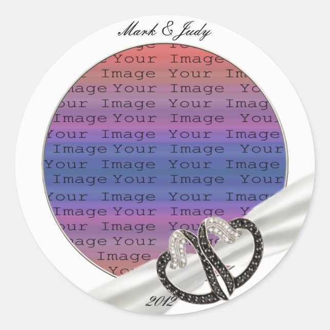 Adesivo Corações de Diamante Preto e Branco (Frente)