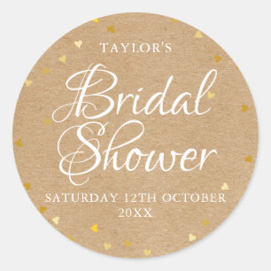 Adesivo Corações de ouro russos confete chá de panela a fa