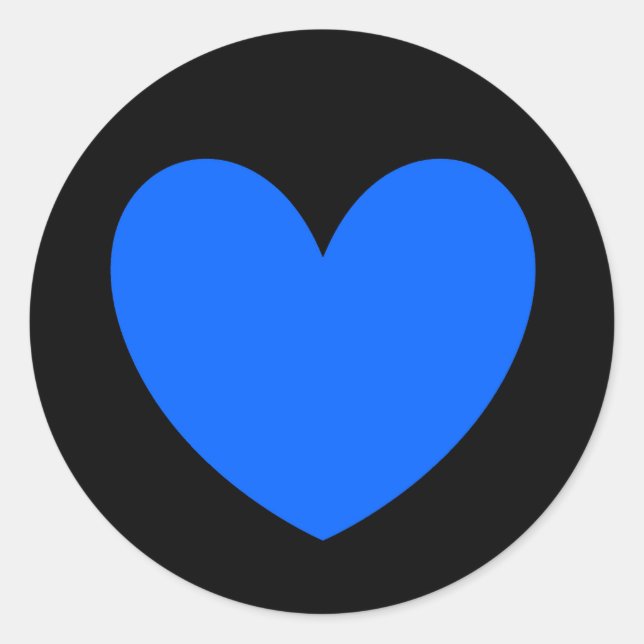 Adesivo Corações de polca azul em preto (Frente)