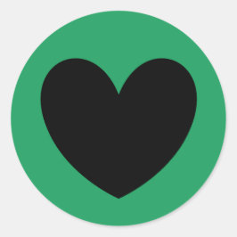 Adesivo Corações de polca pretos em Kelly Green