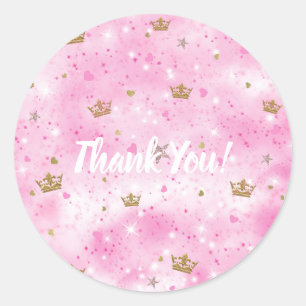 Adesivo Corações de Princesa Rosa Estrelas e Coroas Festa