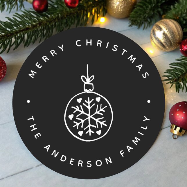 Adesivo Corações do Enfeites de natal Preto e Branco (Criador carregado)