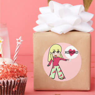 Adesivo Corações do Namorados Chibi