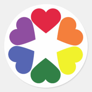Adesivo Corações do orgulho de LGBT